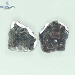 3.06 PCS Slice Shape Natural Diamond Salt And Pepper Color I3 Clarity (12.60 MM)