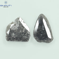 2.03 CT Slice Shape Natural Diamond Salt And Pepper Color I3 Clarity (11.00 MM)