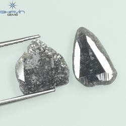 2.03 CT Slice Shape Natural Diamond Salt And Pepper Color I3 Clarity (11.00 MM)