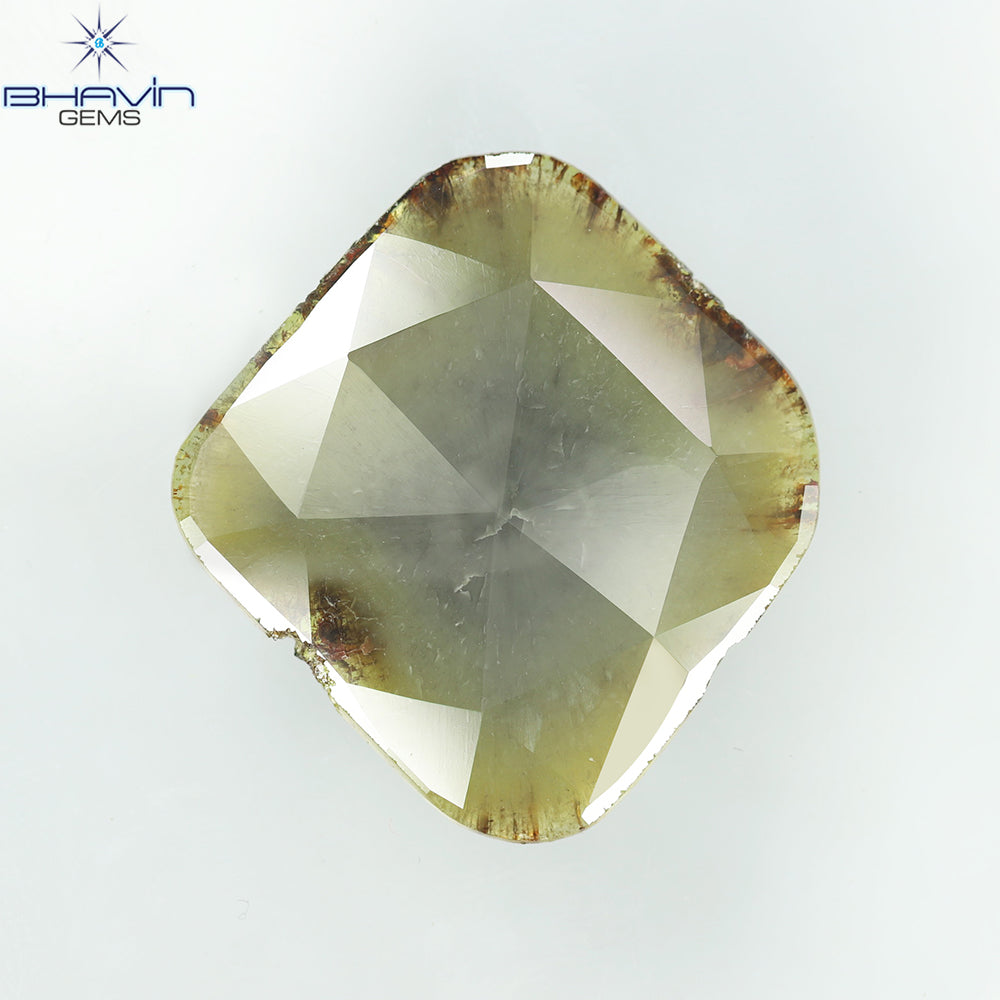 12.24 CT, Uncut Slice Rosecut Diamond, Natural Loose Diamond, Brownish Grayish Yellow Diamond, Gifts, Diamond, Jewelry, Diamond Ring, EP35-7