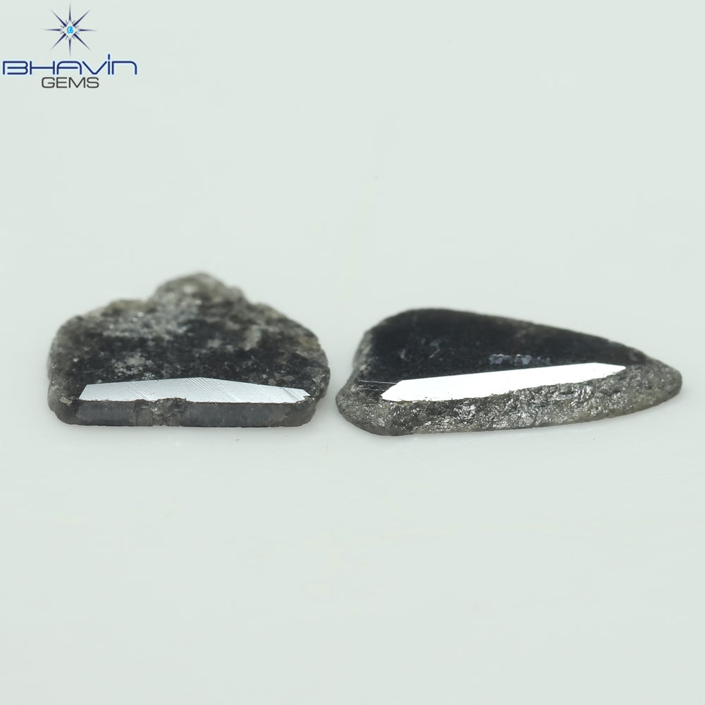 2.03 CT Slice Shape Natural Diamond Salt And Pepper Color I3 Clarity (11.00 MM)