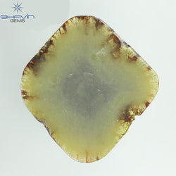 12.24ct ノーカット スライス ローズカット ダイヤモンド 天然 ルース ダイヤモンド ブラウン グレイッシュ イエロー ダイヤモンド ギフト ダイヤモンド ジュエリー ダイヤモンド リング EP35-7