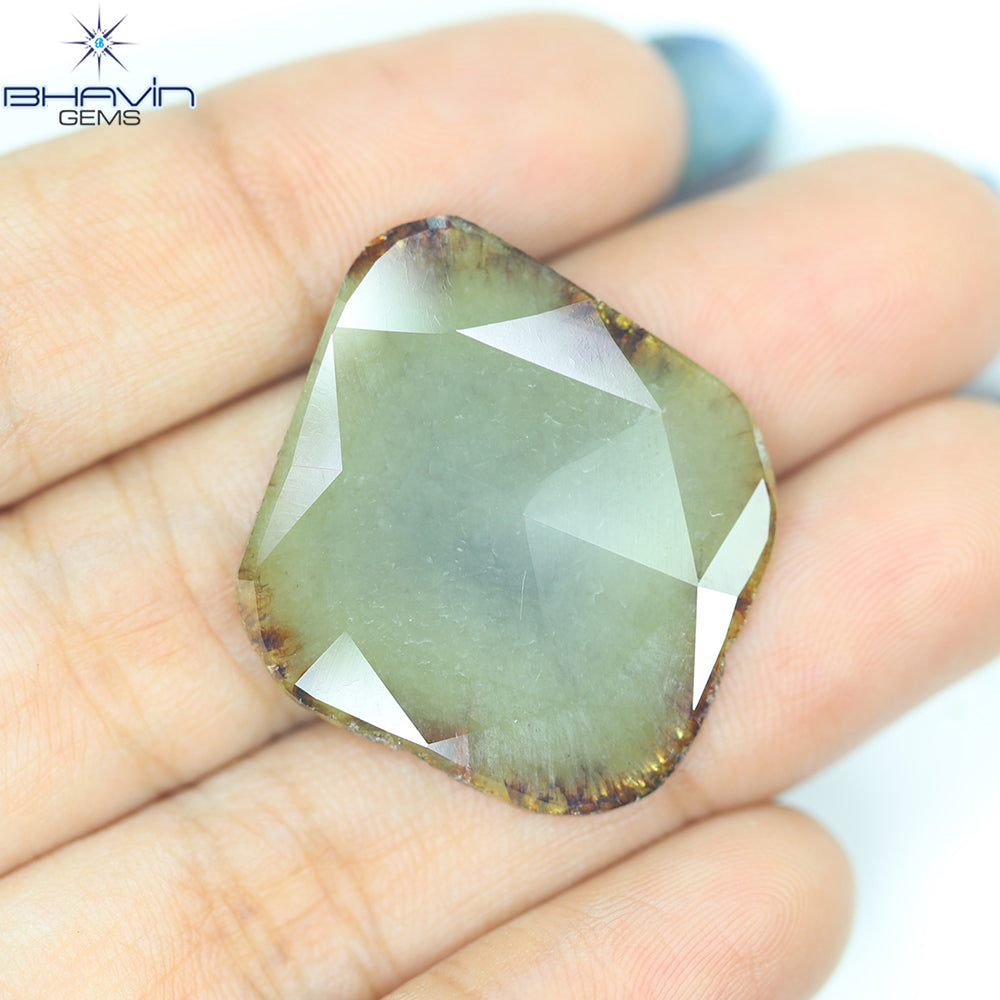 14.26ct ノーカット スライス ローズカット ダイヤモンド 天然 ルース ダイヤモンド ブラウン グレイッシュ イエロー ダイヤモンド ギフト ダイヤモンド ジュエリー ダイヤモンド リング EP35-2