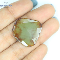 13.52 CT, Uncut Slice Rosecut Diamond, Natural Loose Diamond, Brownish Grayish Yellow Diamond, Gifts, Diamond, Jewelry, Diamond Ring, EP35-6