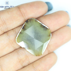 12.24ct ノーカット スライス ローズカット ダイヤモンド 天然 ルース ダイヤモンド ブラウン グレイッシュ イエロー ダイヤモンド ギフト ダイヤモンド ジュエリー ダイヤモンド リング EP35-7