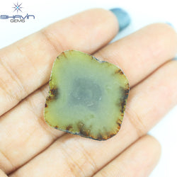 12.24ct ノーカット スライス ローズカット ダイヤモンド 天然 ルース ダイヤモンド ブラウン グレイッシュ イエロー ダイヤモンド ギフト ダイヤモンド ジュエリー ダイヤモンド リング EP35-7