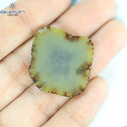 14.46 CT, Uncut Slice Rosecut Diamond, Natural Loose Diamond, Brownish Grayish Yellow Diamond, Gifts, Diamond, Jewelry, Diamond Ring, EP35-8