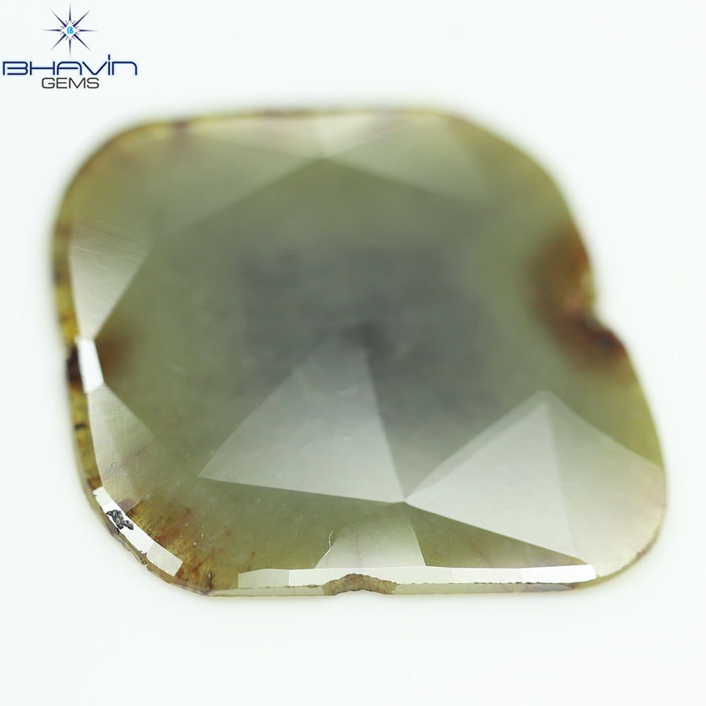 12.21ct ノーカット スライス ローズカット ダイヤモンド 天然 ルース ダイヤモンド ブラウン グレイッシュ イエロー ダイヤモンド ギフト ダイヤモンド ジュエリー ダイヤモンド リング EP35-1