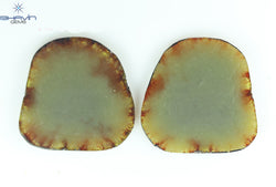 26.32 CT,2 Pcs Uncut Slice Rosecut Shape, Loose Diamond, Clarity I3
