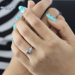 Oval Diamond Salt And Pepper Diamond Natural Diamond Ring Gold Ring Engagement Ring