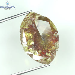 4.90 CT Maquise Slice Shape Natural Diamond Yellow Brown Color I3 Clarity (19.50 MM)
