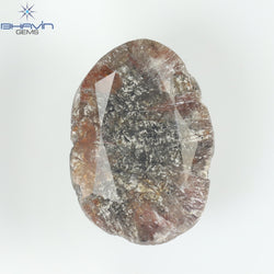 5.25 CT Slice Shape Natural Diamond Salt And Pepper Color I3 Clarity (21.00 MM)