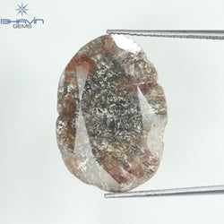 5.25 CT Slice Shape Natural Diamond Salt And Pepper Color I3 Clarity (21.00 MM)