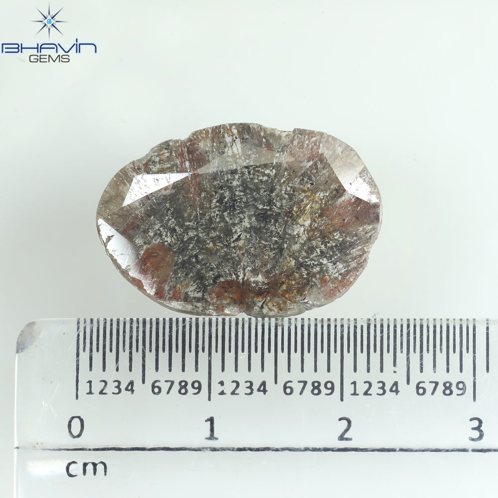 5.25 CT Slice Shape Natural Diamond Salt And Pepper Color I3 Clarity (21.00 MM)