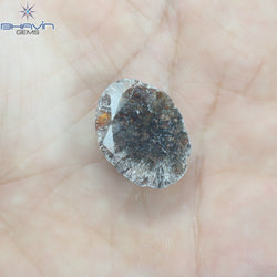 5.35 CT スライス シェイプ ナチュラル ダイヤモンド ソルト アンド ペッパー カラー I3 クラリティ (21.00 MM)
