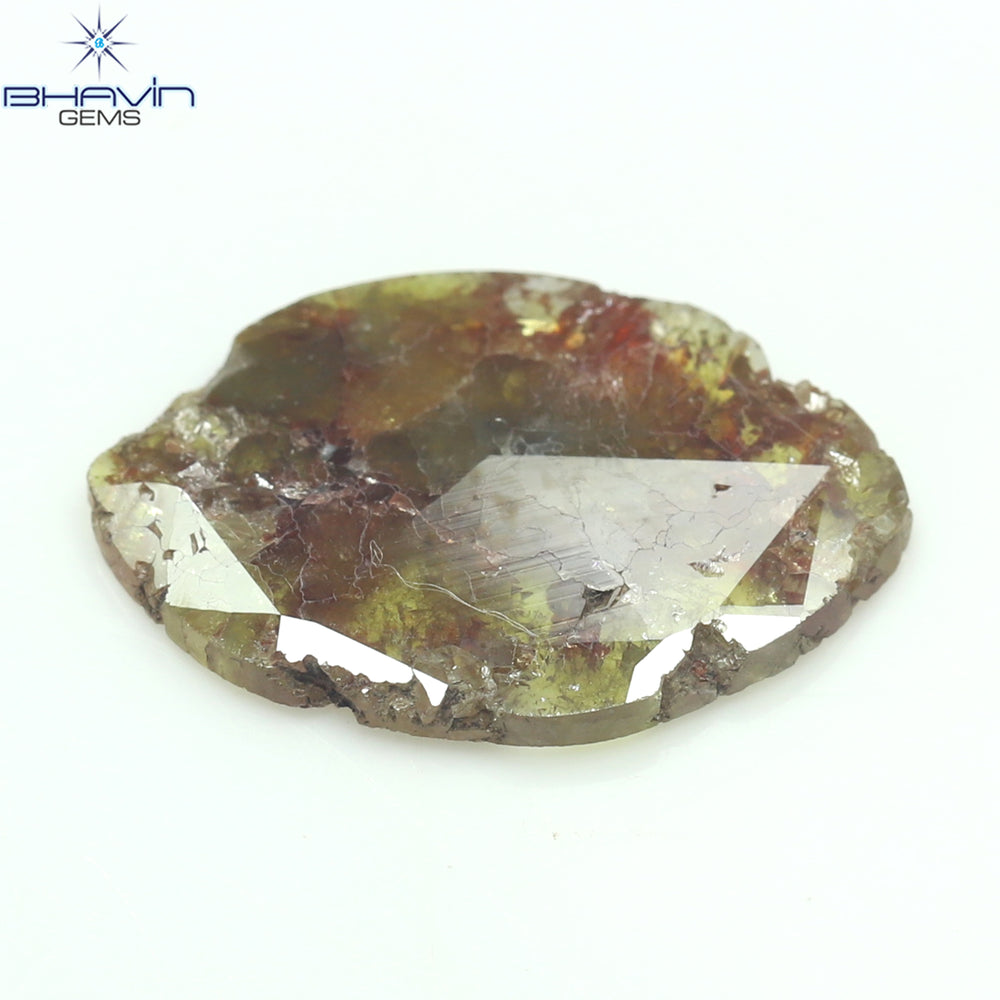 4.90 CT Maquise Slice Shape Natural Diamond Yellow Brown Color I3 Clarity (19.50 MM)