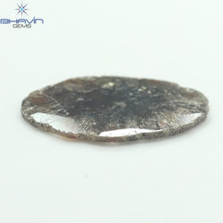 5.35 CT スライス シェイプ ナチュラル ダイヤモンド ソルト アンド ペッパー カラー I3 クラリティ (21.00 MM)