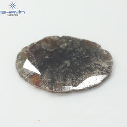 5.35 CT スライス シェイプ ナチュラル ダイヤモンド ソルト アンド ペッパー カラー I3 クラリティ (21.00 MM)