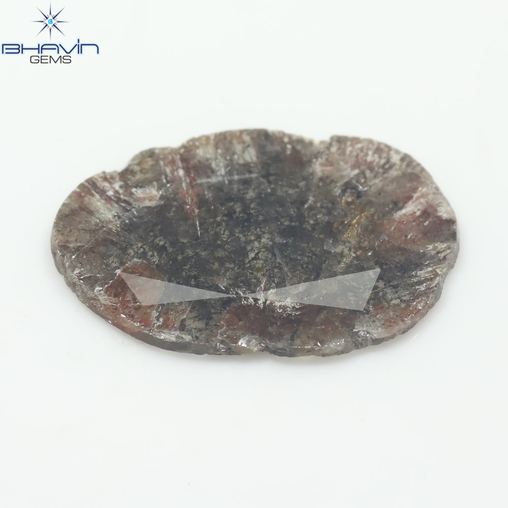 5.25 CT Slice Shape Natural Diamond Salt And Pepper Color I3 Clarity (21.00 MM)