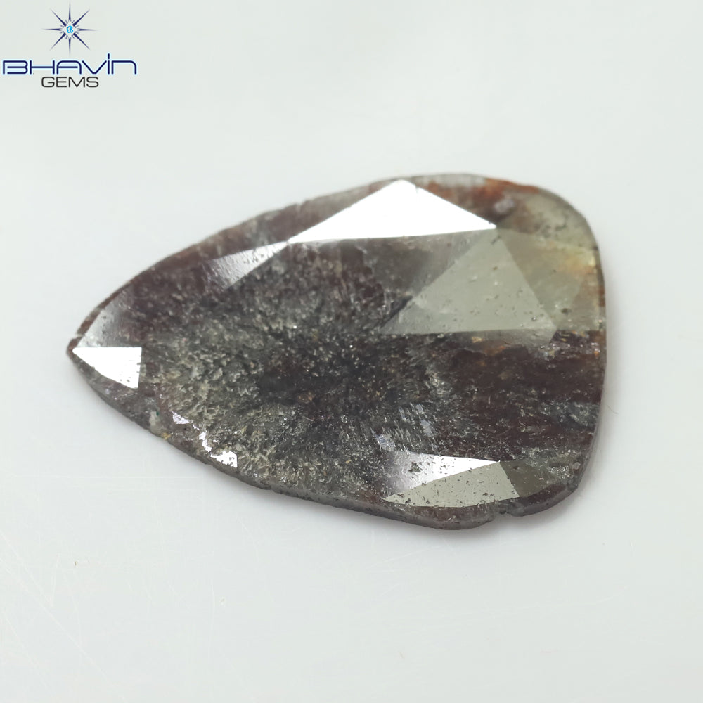 5.56 CT Pear Slice Shape Natural Diamond Salt And Pepper Color I3 Clarity (21.50 MM)