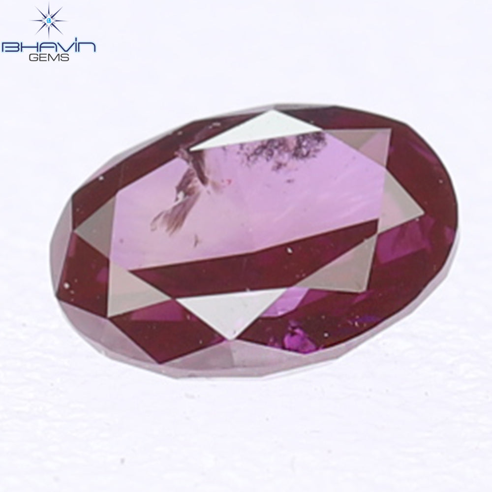 0.15 CT, Oval Diamond, Vivid Pink Color, Clarity SI2