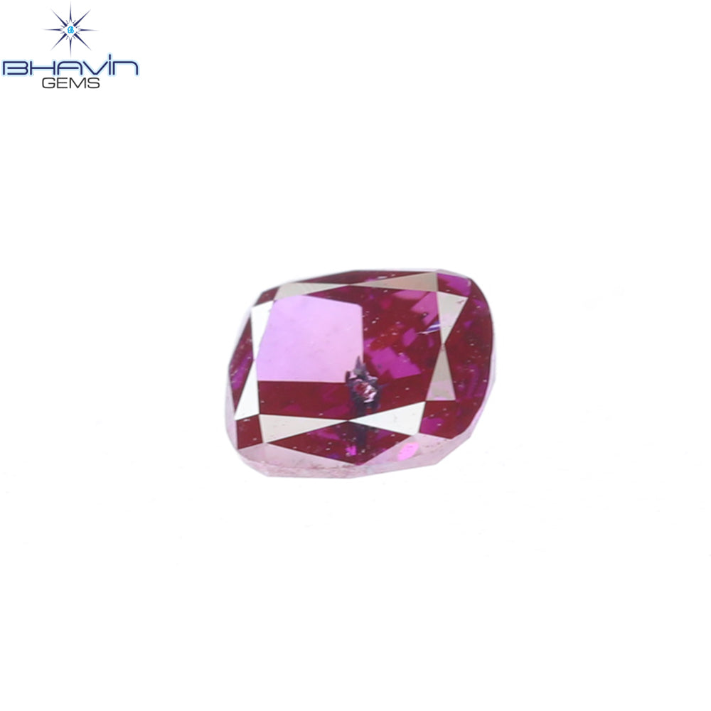 0.21 CT, Cushion Diamond, Vivid Pink Color, Clarity I1