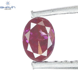 0.15 CT, Oval Diamond, Vivid Pink Color, Clarity SI2