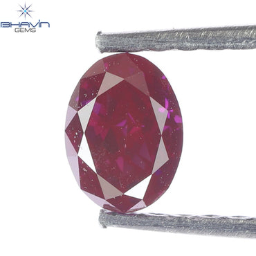 0.40 CT, Oval Diamond, Vivid Pink Color, Clarity VS2