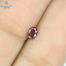 0.15 CT, Oval Diamond, Vivid Pink Color, Clarity SI2