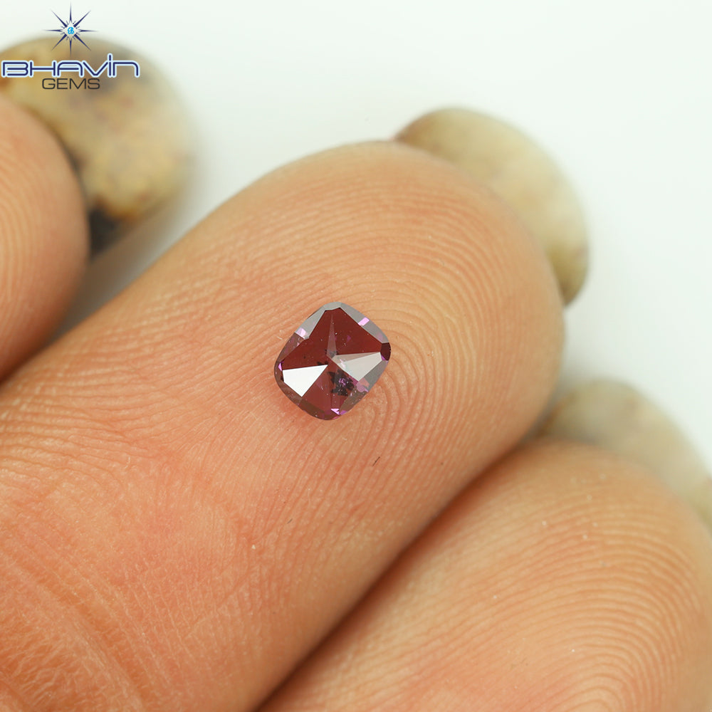 0.21 CT, Cushion Diamond, Vivid Pink Color, Clarity I1