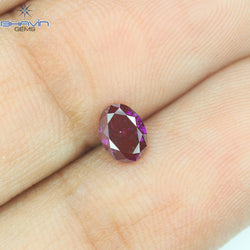 0.40 CT, Oval Diamond, Vivid Pink Color, Clarity VS2