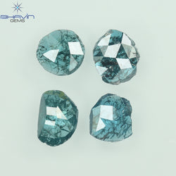 1.05 CT, Uncut Polki Shape, Natural Diamond, Blue Color, I3 Clarity (5.42 MM)