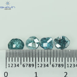 1.05 CT, Uncut Polki Shape, Natural Diamond, Blue Color, I3 Clarity (5.42 MM)