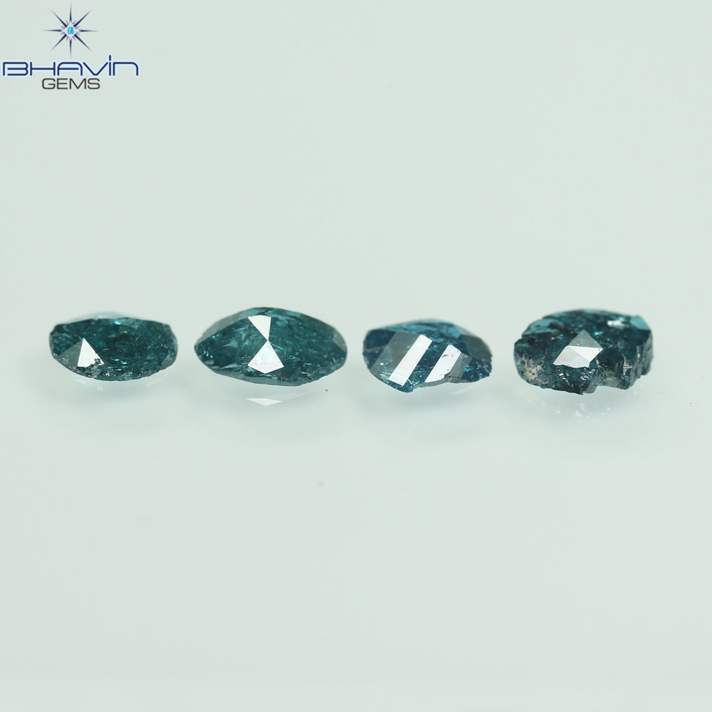 1.05 CT, Uncut Polki Shape, Natural Diamond, Blue Color, I3 Clarity (5.42 MM)