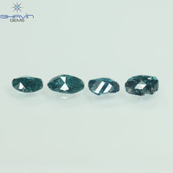 1.05 CT, Uncut Polki Shape, Natural Diamond, Blue Color, I3 Clarity (5.42 MM)