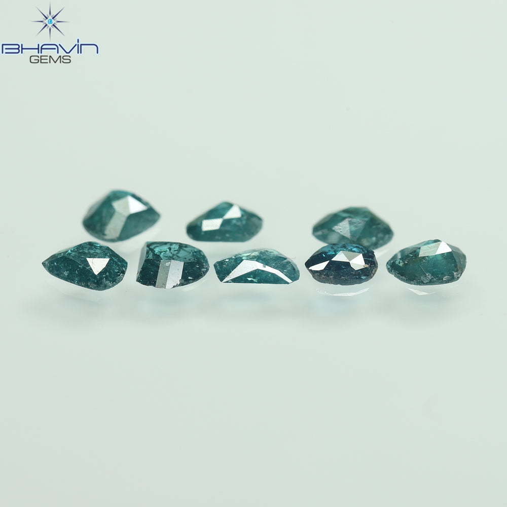 1.43 CT, Uncut Polki Shape, Natural Diamond, Blue Color, I3 Clarity (4.16 MM)