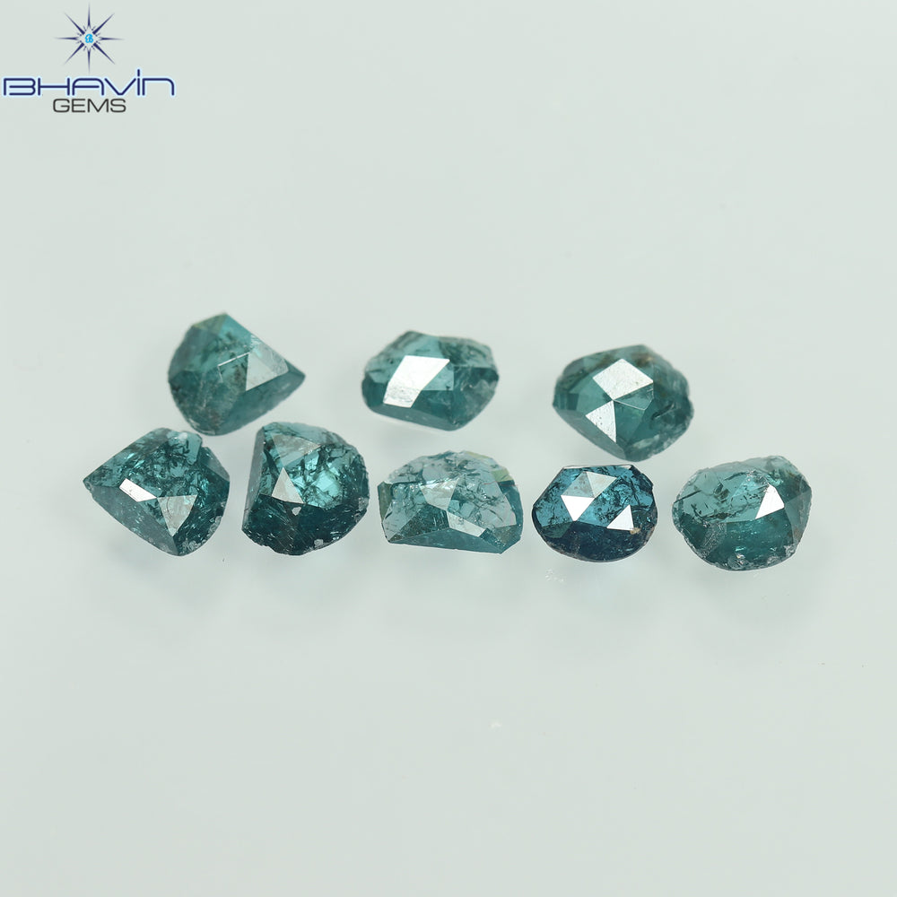 1.43 CT, Uncut Polki Shape, Natural Diamond, Blue Color, I3 Clarity (4.16 MM)