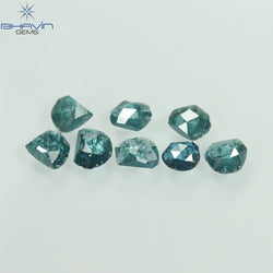 1.43 CT, Uncut Polki Shape, Natural Diamond, Blue Color, I3 Clarity (4.16 MM)