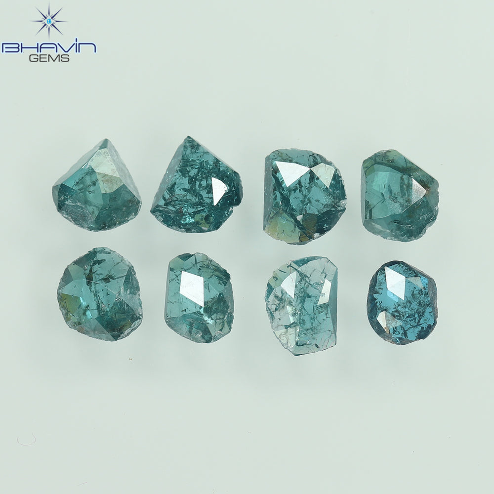 1.43 CT, Uncut Polki Shape, Natural Diamond, Blue Color, I3 Clarity (4.16 MM)