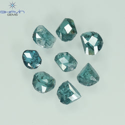 1.43 CT, Uncut Polki Shape, Natural Diamond, Blue Color, I3 Clarity (4.16 MM)