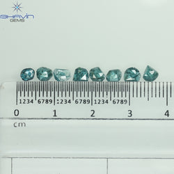 1.43 CT, Uncut Polki Shape, Natural Diamond, Blue Color, I3 Clarity (4.16 MM)