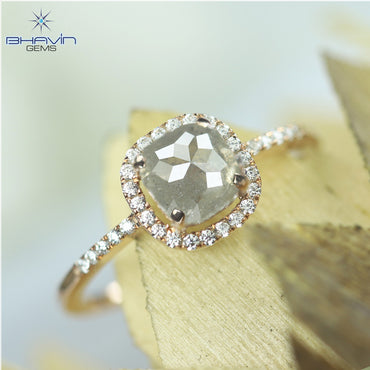 Cushion Diamond Green Yellow Diamond Natural Diamond Gold Ring Engagement Ring
