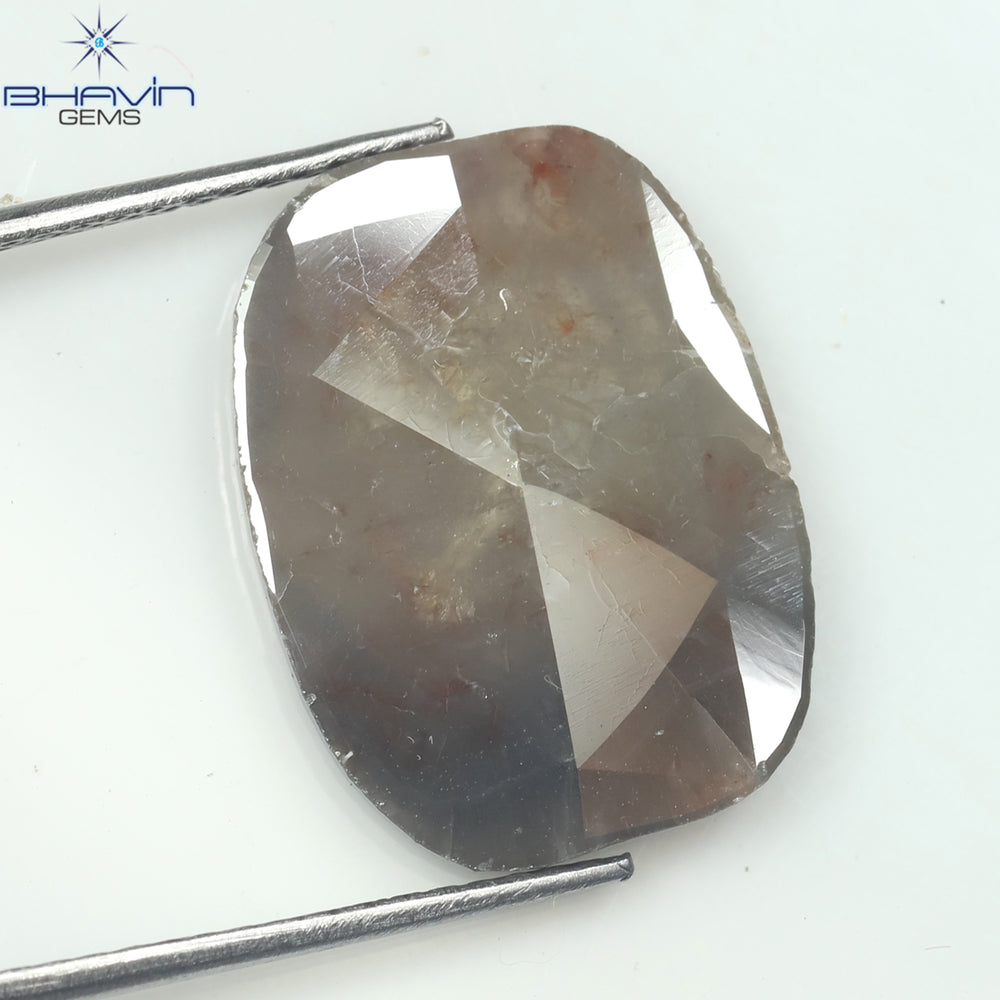 4.18 CT Slice Shape Natural Diamond Gray Brown Color I3 Clarity (16.00 MM)