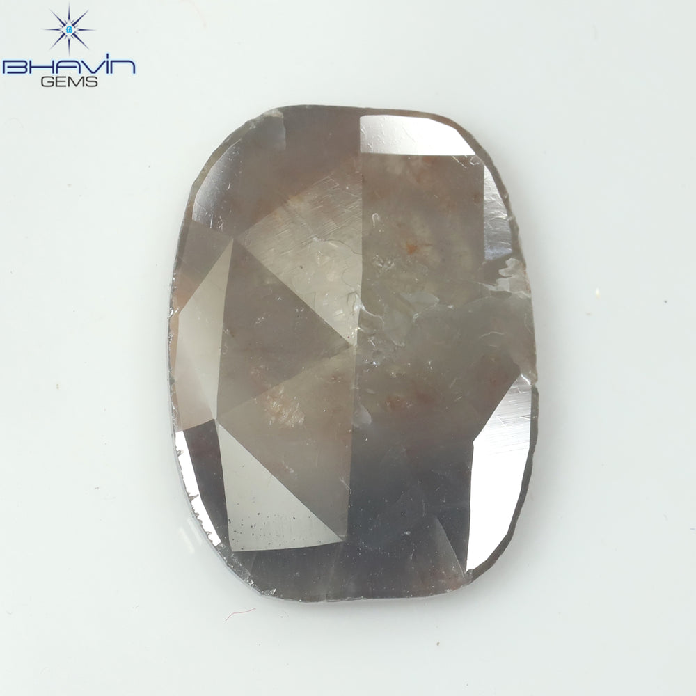 4.18 CT Slice Shape Natural Diamond Gray Brown Color I3 Clarity (16.00 MM)