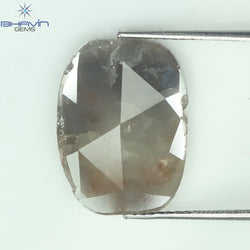 3.62 CT Slice Shape Natural Diamond Gray Brown Color I3 Clarity (17.00 MM)