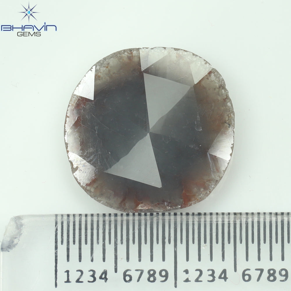 3.11 CT Slice Shape Natural Diamond Gray Brown Color I3 Clarity (14.00 MM)