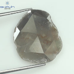3.07 CT Slice Shape Natural Diamond Gray Brown Color I3 Clarity (16.00 MM)