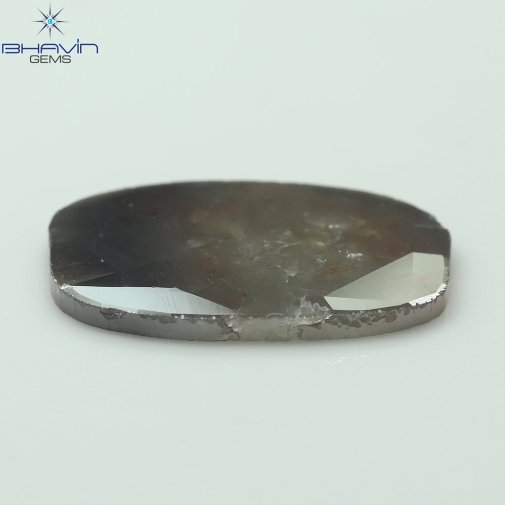 4.18 CT Slice Shape Natural Diamond Gray Brown Color I3 Clarity (16.00 MM)