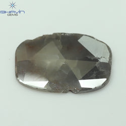 3.62 CT Slice Shape Natural Diamond Gray Brown Color I3 Clarity (17.00 MM)