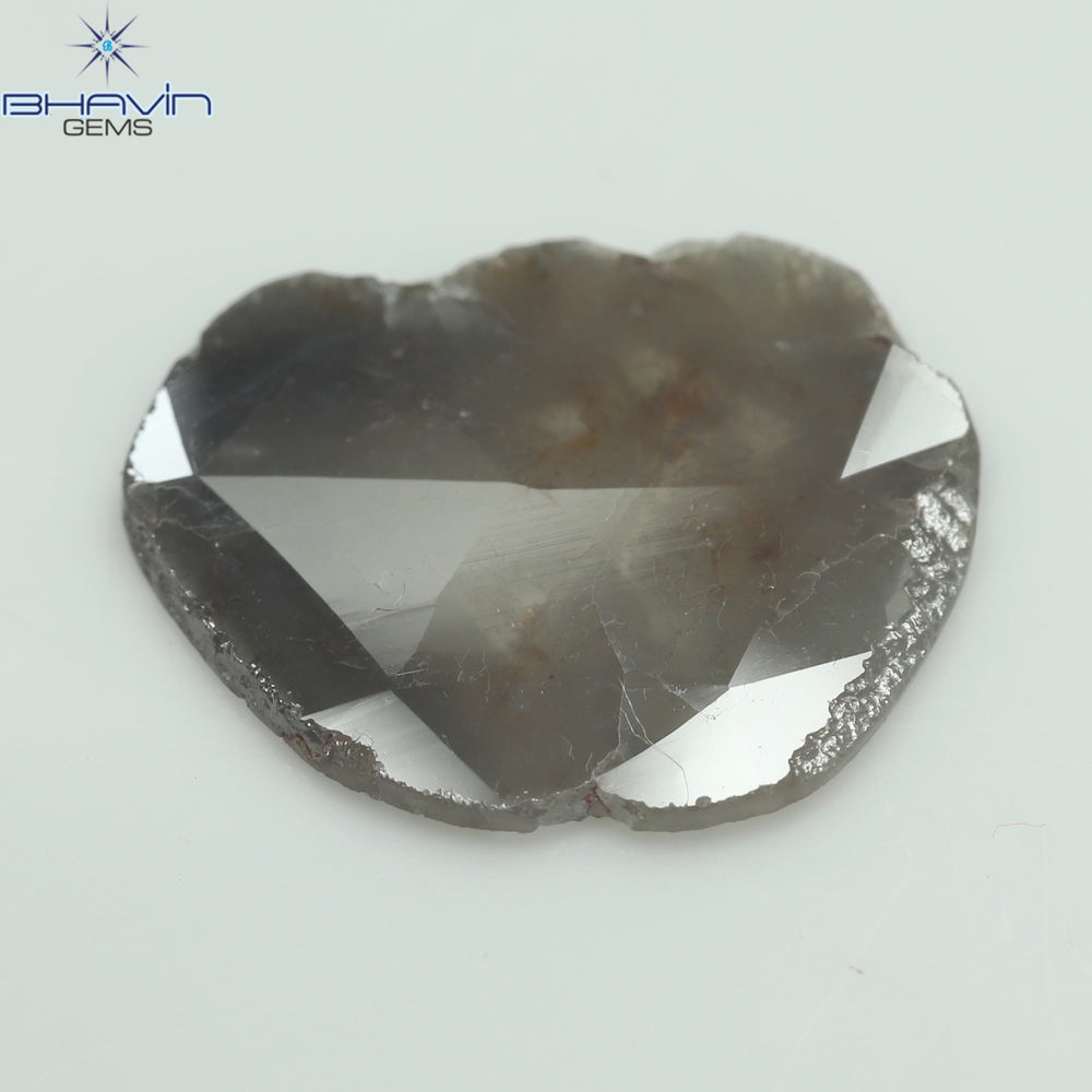 3.07 CT Slice Shape Natural Diamond Gray Brown Color I3 Clarity (16.00 MM)